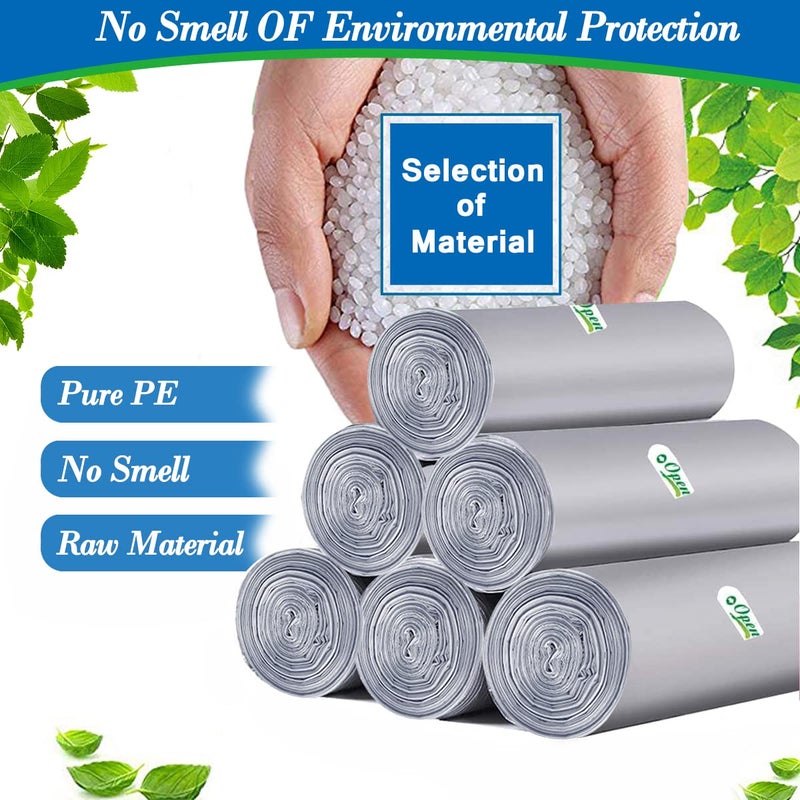 Hommaly 2.6 Gallon Grey Trash Bags, 300 Count, Waste Bag, Can Liners, Garbage Bags - Image 3